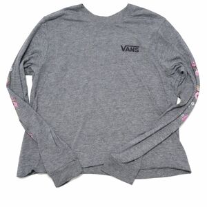 Vans Heather Gray Long Sleeve with Floral Accents